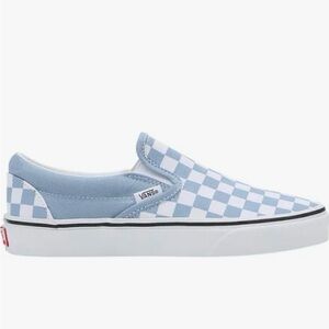 Vans Classic Slip-On Checkerboard Shoe - Dusty Blue 🩵🤍